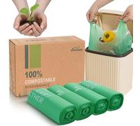 JENCENBIO Compost Handle Bin Liners, 6L, 80 counts Waste Bags for Kitchen Bathroom Office, US BPI ASTM D6400 and Europe OK compost HOME Certified