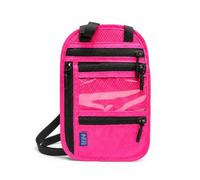 Jenck RFID Blocking Travel Neck Wallet, Anti-Theft Hidden Passport Holder Crossbody Chest Bag, Water Resistant Nylon Neck Pouch with Adjustable Strap for Men Women Holiday Flight Cruise - Rose Red