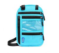 Jenck RFID Blocking Travel Neck Wallet, Anti-Theft Hidden Passport Holder Crossbody Chest Bag, Water Resistant Nylon Neck Pouch with Adjustable Strap for Men Women Holiday Flight Cruise - Sky Blue