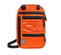 Jenck RFID Blocking Travel Neck Wallet, Anti-Theft Hidden Passport Holder Crossbody Chest Bag, Water Resistant Nylon Neck Pouch with Adjustable Strap for Men Women Holiday Flight Cruise - Orange