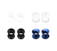 JENCVNL 4 Pair Silicone Ear Tunnel Plugs Set, Flexible Flesh Silicone Plugs Expander Double Flared Tunnel Ear Stretcher Piercing Jewellery Unisex, Gauges 6-25mm (6mm)