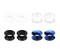 JENCVNL 4 Pair Silicone Ear Tunnel Plugs Set, Flexible Flesh Silicone Plugs Expander Double Flared Tunnel Ear Stretcher Piercing Jewellery Unisex, Gauges 6-25mm (20mm)