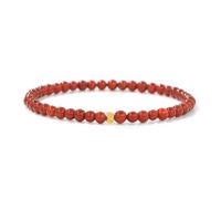 JENCVNL 4mm Natural Gemstone Bead Bracelet with 18K Gold Bead 4mm Round Beads Stretch Bracelets Handmade Gemstone Bracelet Beads Stretch Bracelets (Carnelian)