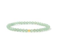 JENCVNL 4mm Natural Gemstone Bead Bracelet with 18K Gold Bead 4mm Round Beads Stretch Bracelets Handmade Gemstone Bracelet Beads Stretch Bracelets (Green Aventurine)