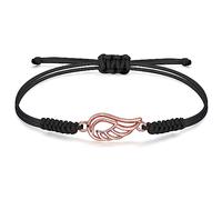 JENDEAR SHINE Angel Wings Bracelet for Women Girls, Hand Braided Rope Guardian Angel Bracelet, Birthday Friendship Gifts for Women Girls Sisters Friends