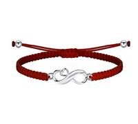 JENDEAR SHINE Infinity Braided Bracelet Valentine's Day Jewelry 925 Sterling Silver Handmade Adjustable String Bracelet for Women Girls Birthday Friendship Couple Gift