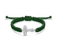 JENDEAR SHINE Thor's Hammer Men's Bracelet Made of 925 Silver Adjustable Handwoven Rope Chain Vintage Men's Bracelet