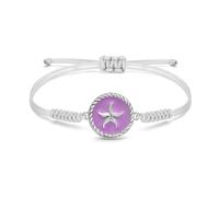 JENDEAR SHINE Women's Bracelet 925 Sterling Silver, Adjustable Handmade Rope Chain with Enamel Pendant, Birthday Gift for Women Girls, 24 cm, Sterling Silver
