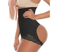 Jengo Butt Lifter Shapewear Body Shaper Hip Enhancer High-Waist Tummy Control Knickers Lifting Panties Underwear for Women (Black Lace, Medium-Large)