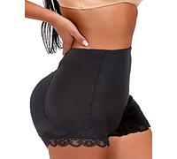 Jengo Fake Butt Lifter Pants Lace Hip Enhancer Pads Underwear Shapewear Control Knickers Padded Panties Bum Booty Boyshorts (Black, X-Large)