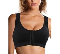 Jengo Post Surgery Bra for Women Surgical Bras Front Closure Sports Bras Breast Augmentation Mastectomy Bra Post Op Bra (Large, Black)