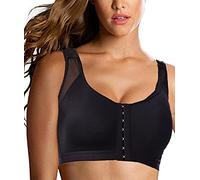 Jengo Post Surgery Compression Bra - Front Closure Sports Bra for Women - Wireless Black Breast Augmentation Surgical Bra