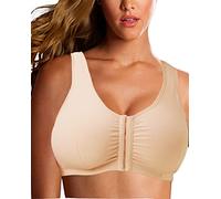 Jengo Post Surgical Bra Front Closure Post Surgery Bra Post Op Front Close Bras Sports Bra Mastectomy Bra Wirefree for Women Beige
