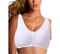 Jengo Post Surgical Bra - Front Closure, Wirefree Sports Bra for Women - White