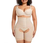 Jengo Shapewear for Women Tummy Control Bodysuit Fajas Colombians Post Surgery Compression Garment Butt Lifter Butt Pad Body Shaper Beige