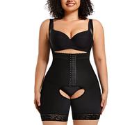 Jengo Shapewear for Women Tummy Control Bodysuit Fajas Colombians Post Surgery Compression Garment Butt Lifter Butt Pad Body Shaper Black