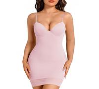 Jengo Shapewear Slip Under Dress Shapewear Body Shaper Dress Tummy Control with Built-In Bra (UK, Alpha, L, Regular, Pink)