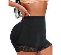 Jengo Women Fake Butt Lifter Shapewear Padded Knickers Hip Enhancer Pads Underwear Boyshorts Lace Body Shaper lift Pants (Black, Medium)