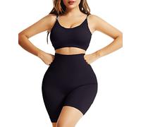 Jengo Women's Seamless Bra, Wirefree Sports Crop Top 2 Piece Shapewear Shorts Tummy Control Workout Sets High Waist Body Shaper