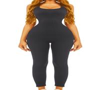 Jengo Yoga One Piece Outfits Full Body Jumpsuits Tank Top Rompers Bodycon Bodysuit Workout Set Catsuit Leggings (Black, Medium)