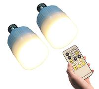 jengush USB Charge 200 Lumens Wireless LED Bulb With Dimmable color temperature Remote Control Battery Run E26 Lamp Holder For Bedroom Cabinet Battery Powered Lights (Size : 2 Pack)