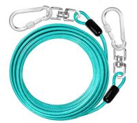 jenico Dog Tie Out Cable: 10 ft Dog Lead for Yard - Heavy Duty Chain Leash Outside for Small Large Dogs Up to 500 lbs - Outdoor Dog Runner Tether