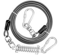 jenico Lashing Lead for Dogs, 25 Foot Dog Lead for Yard, Robust Dog Chain with Shock Spring, Outdoor Attachment Lead for Small and Large Dogs up to 500