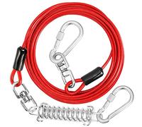 jenico Lashing Lead for Dogs, 25 Foot Dog Lead for Yard, Robust Dog Chain with Shock Spring, Outdoor Attachment Lead for Small and Large Dogs up to 500