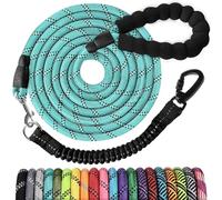 jenico Long Dog Leash 15FT: Heavy Duty Rope Leashes for Dogs Training with Swivel Lockable Hook Reflective Threads Bungee and Padded Handle - Dog Lead for Large Small Medium Dogs Outside Walking