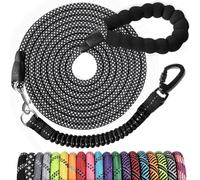 jenico Long Dog Leash 50FT: Heavy Duty Rope Leashes for Dogs Training with Swivel Lockable Hook Reflective Threads Bungee and Padded Handle - Dog Lead for Large Small Medium Dogs Outside Walking