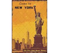 Jenifu Travel To New York Tin Sign Statue Of Liberty Metal Signs The Sunny Sky Signs Travel Poster New York Poster For Office Home Bars Pubs Cafes Shop Wall Art Decor 8x12 Inchc