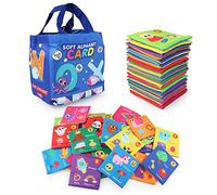 Jenilily Soft Alphabet Cards Baby Learning Toys, 26 Letters Animals Cloth Alphabet Flash Cards for 1 Year Old Infants & Toddlers with Storage Drawstring Bag