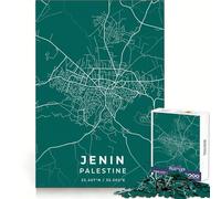 Jenin Palestine Map Design Puzzles for Adults 1000 Puzzles Cognitive Boost Thick Material Family Bond Christmas Surprise (50x75cm)