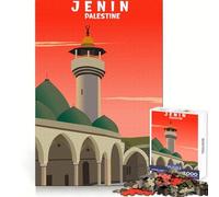 Jenin Palestine Modern Art 1000 Piece Jigsaws for Adults Puzzle Decompress Tight Joint Fun Challenge Art Decor (38x52cm)