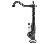 Jenivaint Antique Kitchen Faucet All Copper, 360° Rotating Gold Hot Cold | Drip Free Ceramic Disc Valve, Easy to Install, Durable Resistant Brass, Fits 1 or 3 Hole Kitchen Sink