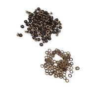 Jenivaint Brass Eyelets 4mm 5mm 6mm with Washers for Leather Craft (6mm) | 100pcs Metal Grommets Kit, Antique Bronze Finish, Iron Washers Included, for Sewing, Shoelaces, Belts, Bags, Scrapbooking