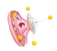 Jenivaint Cat Ball Tower Toy, Plastic Interactive Cat Track Toy with Snack Dispensing and Teaser Stick, Turntable Play for Kittens Indoor Mental and Physical Exercise