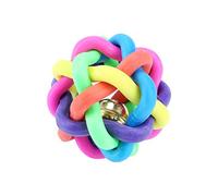 Jenivaint Dog Chew Toy Ball, Teething Play Ball for Puppy with Bell (M) | Extra-tough Rubber, Groovy Design for Gum Health, Bell Sound for Play, 6.5 Cm Size for Small to Medium Dogs