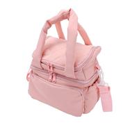 Jenivaint Double Deck Lunch Bag, Dual-Zone Insulation, Flat-Lay Opening, | Insulated Meal Tote With Dual-Zone Hot Cold Separation, 180-Degree Wide-Open Tray Design, Detachable Crossbody Strap, Padded