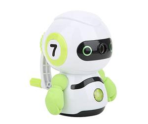 Jenivaint Manual Pencil Sharpener Robot Shape ABS Blade | Hand Shake Design, Single Hole Stationery Supply, Stable Foot Pad, Smooth Cutting Surface, Durable Green School Accessory