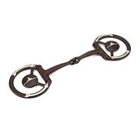 Jenivaint Stainless Steel D Ring Snaffle Bit with Copper Inlay for Horses | Oval Link Mouthpiece, Promotes Light Contact and Lateral Support, 4.92 Inch Mouth Length, No Palate Pressure, Brown Trim
