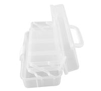 Jenivaint Three Layer Storage Box with Folding Design, Portable Plastic | Durable PP/PS Material, and Child-safe Opening, Translucent for Easy Viewing, Multipurpose for Home First Aid Stationery