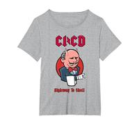 Jenkins CI-CD Rock - Metal/Highway to Shell (AC/DC) T-Shirt, Women's Plus, Heather Grey, 5X