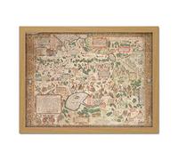 Jenkinson 1562 Map Russia Moscow Tartary Artwork Framed Wall Art Print 18X24 Inch