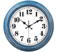 JENLYSTIME 12 Inch Retro Wall Clock Silent Non Ticking Battery Operated Movement Easy to Read Wall Clocks Decorate for Bedroom Living Room Kitchen Office(Blue)