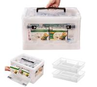 Jenmayt Extra Large Clear Medicine Storage Box with Removable Trays & Wheels,23L Lockable First Aid Organizer for Home Emergency,Moisture-Proof Medication Box with Handle,Portable Medical Supply Case