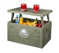 Jenmayt Large Camping Storage Box,Folding Camping Storage Cupboard,Collapsible Storage Boxes Table 2 in 1,Multifunctional,for for Garden Party, Picnics, Outdoor Travel,Car Trunk Organizer