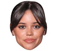 Jenna Ortega (Brown Hair) Celebrity Mask, Flat Card Face, Fancy Dress Mask