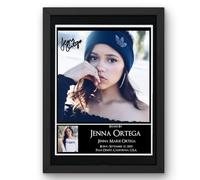 Jenna Ortega Signed Autograph Print Poster Black Framed Mounted Wall Art (10x12) Actor Artwork for Home & Office Decor Gift