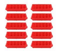 Jenngaoo 10 Set Flip Top Chick Feeder Waterer, Plastic Small Poultry Feeding Tray, 12 Trough Dish Dispenser for Chicken Duck Quail Bird Goose, Durable No Spill Easy Clean
